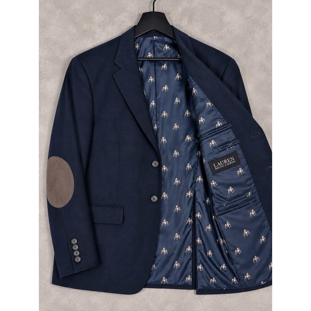 Lauren Ralph Lauren Blazer Mens 42R Blue Fine Wale Corduroy Old Money Sport Coat